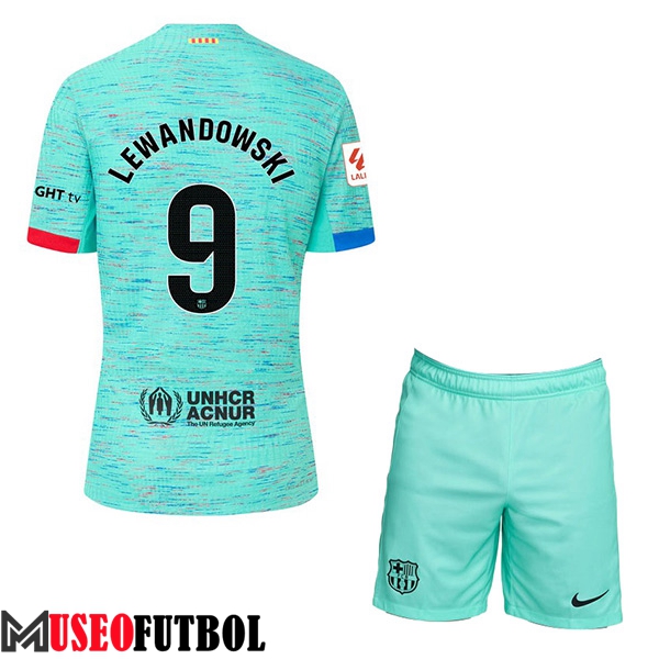 Camisetas De Futbol Barcelona (LEWANDOWSKI #9) Ninoss 2023/2024 Tercera