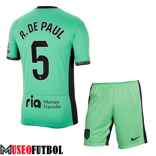 Camisetas De Futbol Atletico Madrid (R. DE PAUL #5) Ninoss 2023/2024 Tercera