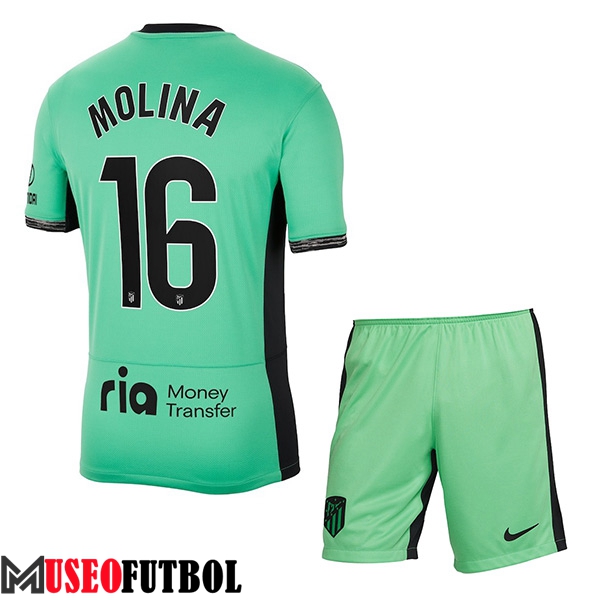 Camisetas De Futbol Atletico Madrid (NAHUEL MOLINA #16) Ninoss 2023/2024 Tercera