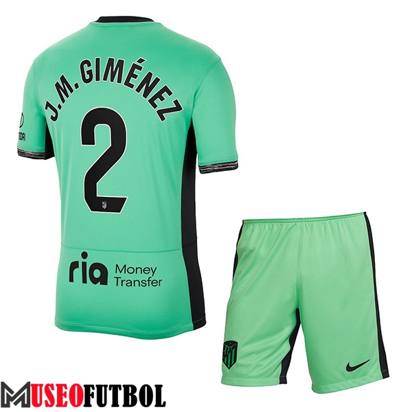 Camisetas De Futbol Atletico Madrid (J.M. GIMÉNEZ #2) Ninoss 2023/2024 Tercera