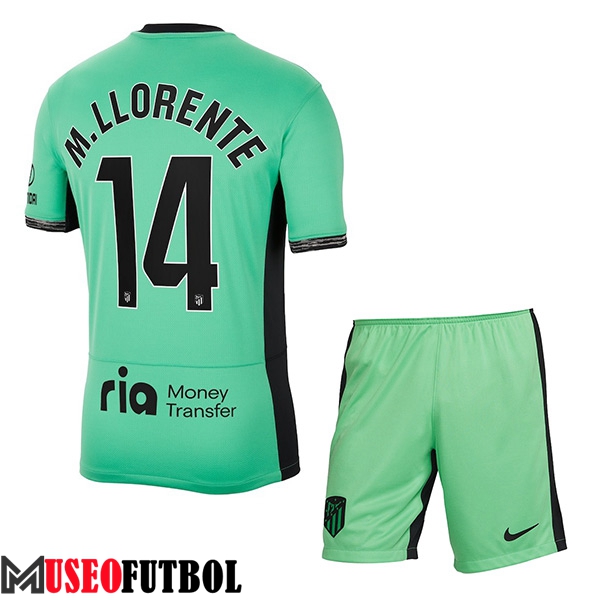 Camisetas De Futbol Atletico Madrid (M. LLORENTE #14) Ninoss 2023/2024 Tercera