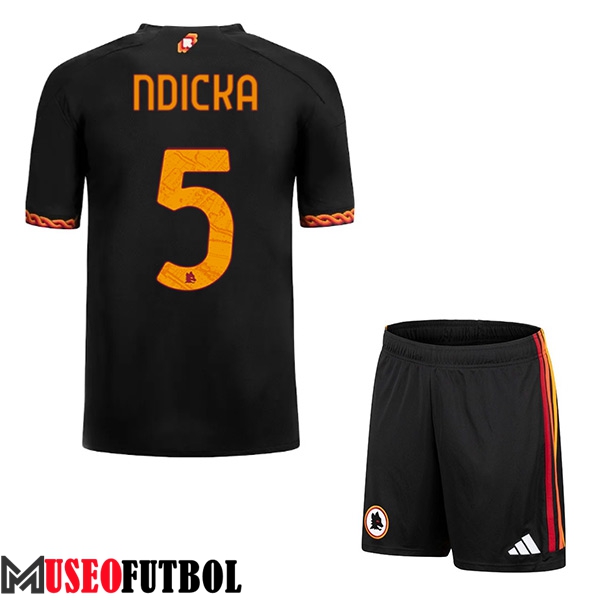 Camisetas De Futbol AS Roma (NDICKA #5) Ninoss 2023/2024 Tercera