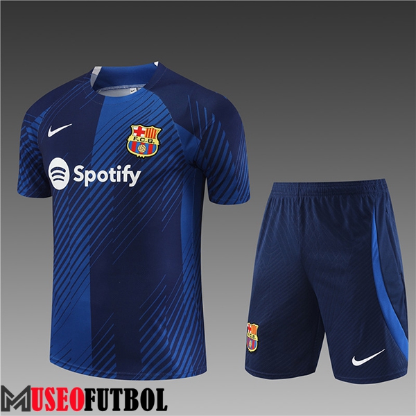 Camiseta Entrenamiento + Cortos FC Barcelona Ninos Azul marino 2023/2024