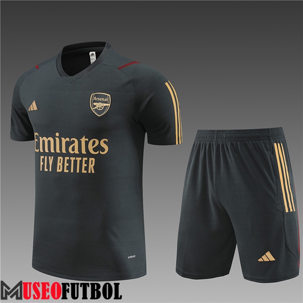 Camiseta Entrenamiento + Cortos Arsenal Ninos Gris Oscuro 2023/2024