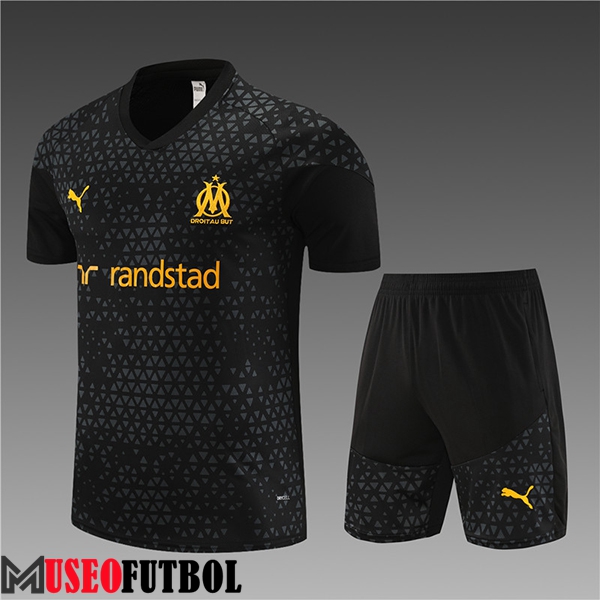 Camiseta Entrenamiento + Cortos Marsella Ninos Negro 2023/2024