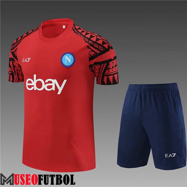 Camiseta Entrenamiento + Cortos Naples Ninos Rojo 2023/2024