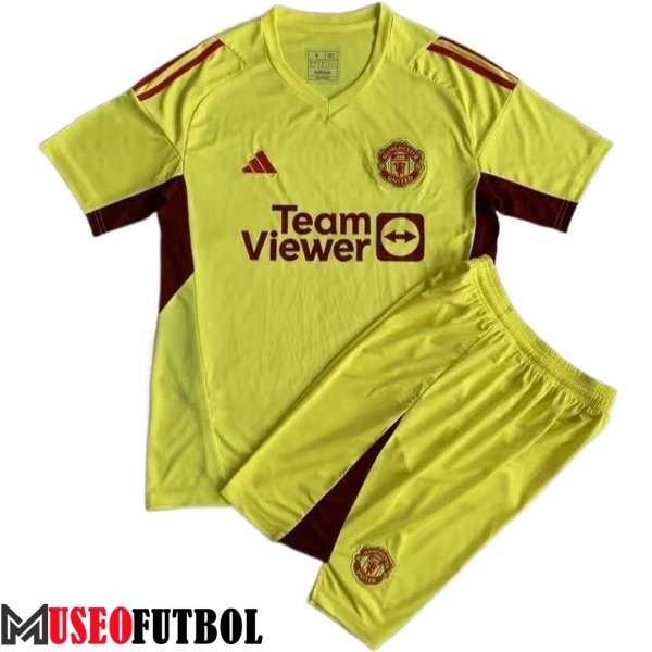 Camisetas De Futbol Manchester United Ninos Portero Amarillo 2023/2024