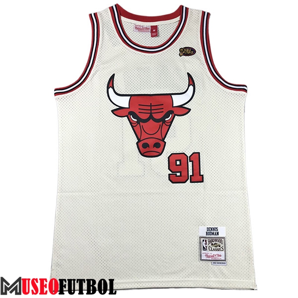 Camisetas De Futbol Chicago Bulls (RODMAN #91) 2023/24 Blanco/Rojo