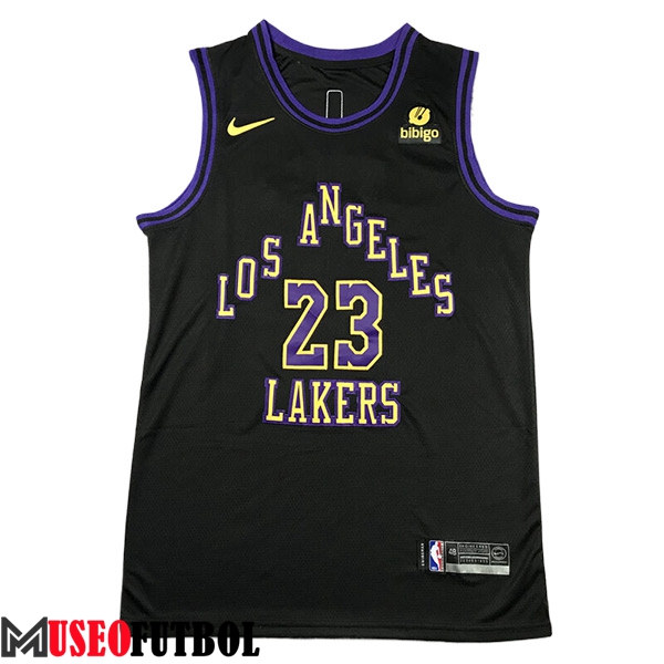 Camisetas De Futbol Los Angeles Lakers (JAMES #23) 2023/24 Negro -02