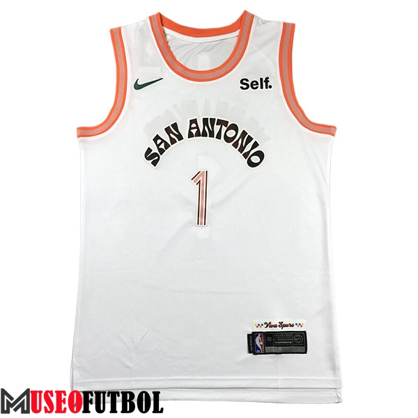 Camisetas De Futbol San Antonio Spurs (WEMBANYAMA #1) 2023/24 Blanco -03