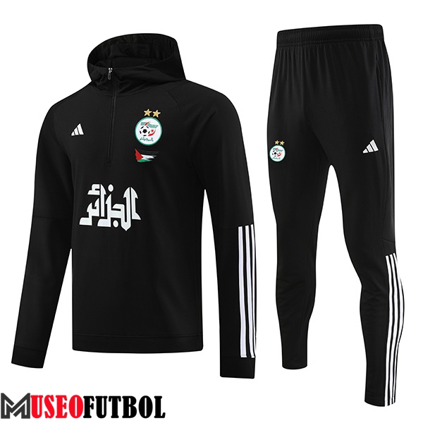 Chaqueta Con Capucha Chandal Algeria Negro 2023/2024