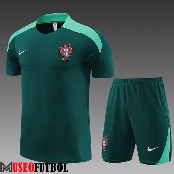 Camiseta Entrenamiento + Cortos Portugal Ninos Verde 2023/2024