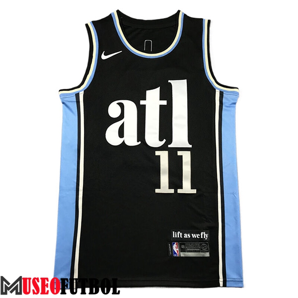 Camisetas De Futbol Atlanta Hawks (YOUNG #11) 2023/24 Negro/Azul