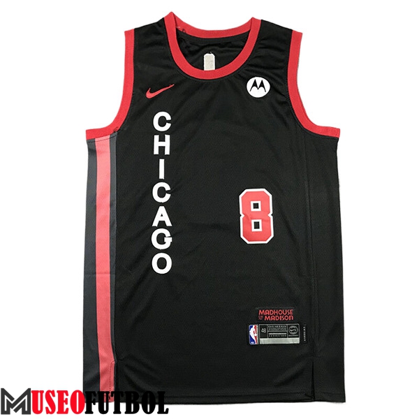 Camisetas De Futbol Chicago Bulls (LAVINE #8) 2023/24 Negro/Rojo