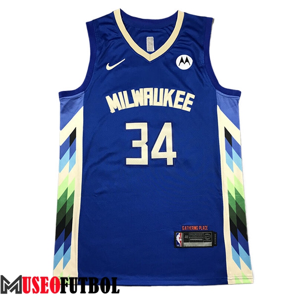 Camisetas De Futbol Milwaukee Bucks (ANTETOKOUNMPO #34) 2023/24 Azul -02