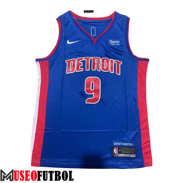 Camisetas De Futbol Detroit Pistons (THOMPSON #9) 2023/24 Azul/Rojo