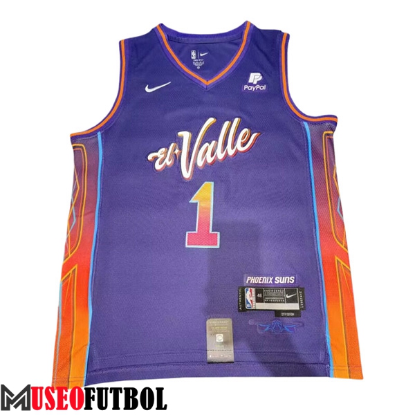 Camisetas De Futbol Phoenix Suns (BOOKER #1) 2023/24 Violeta/Rojo