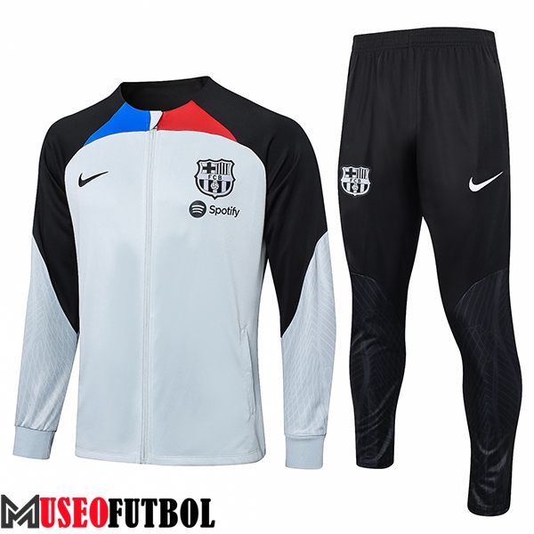 Chandal Equipos De Futbol Chaquetas Futbol FC Barcelona Blanco/Negro 2023/2024