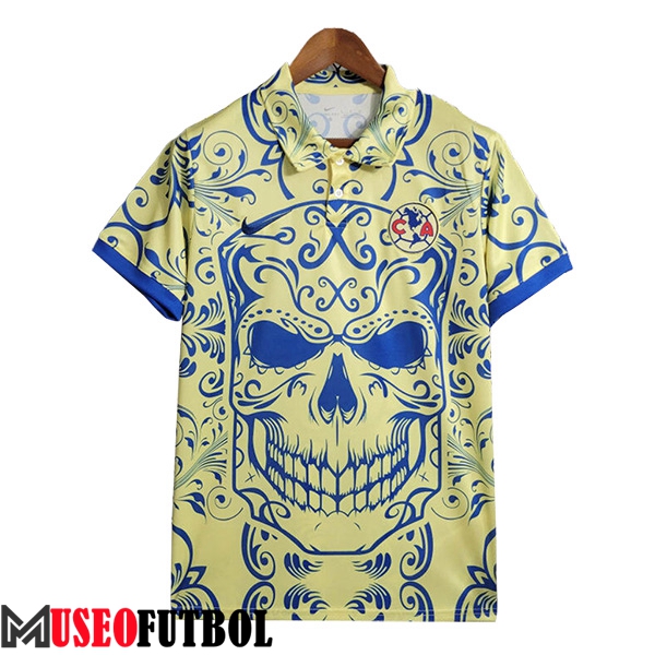 Camiseta Polo Club America Amarillo/Azul 2023/2024