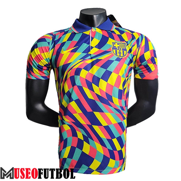 Camiseta Polo FC Barcelona Amarillo/Azul/Rosa 2023/2024