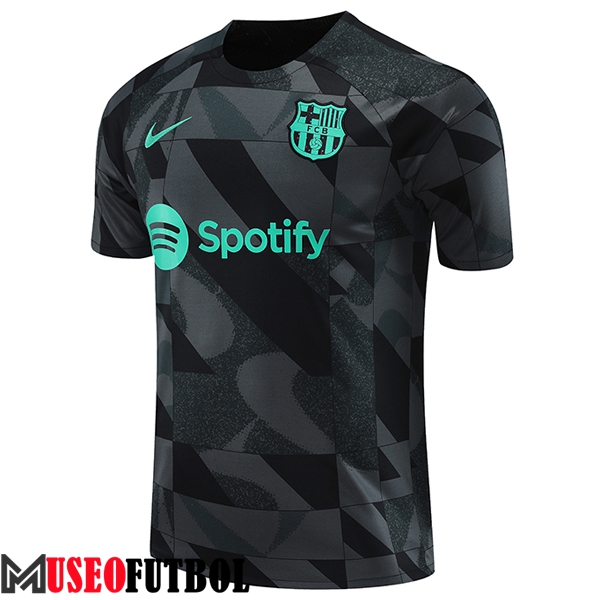 Camiseta Entrenamiento FC Barcelona Negro/Gris/Verde 2023/2024