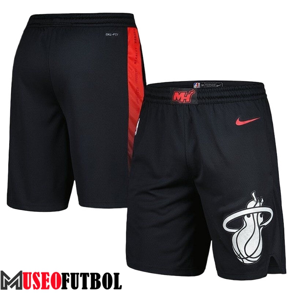 Cortos NBA Miami Heat 2023/24 Negro/Rojo -03