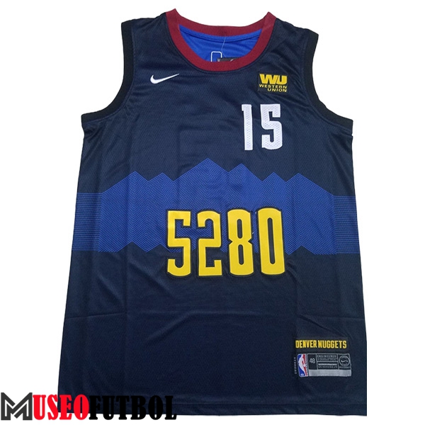 Camisetas De Futbol Denver Nuggets (JOKIC #15) 2023/24 Negro/Azul