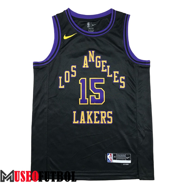 Camisetas De Futbol Los Angeles Lakers (REAVES #15) 2023/24 Negro/Violeta/Amarillo