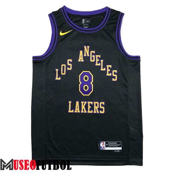 Camisetas De Futbol Los Angeles Lakers (BRYANT #8) 2023/24 Negro/Violeta/Amarillo