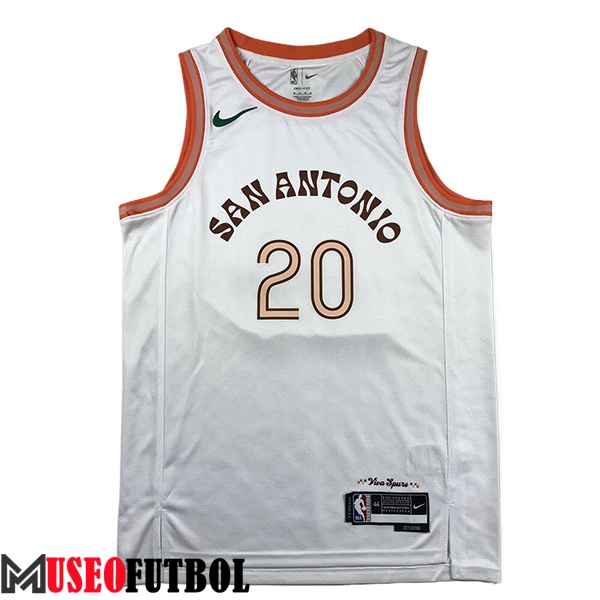 Camisetas De Futbol San Antonio Spurs (GINOBILI #20) 2023/24 Blanco -02