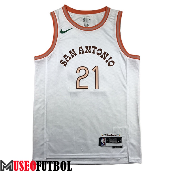 Camisetas De Futbol San Antonio Spurs (DUNCAN #21) 2023/24 Blanco -03