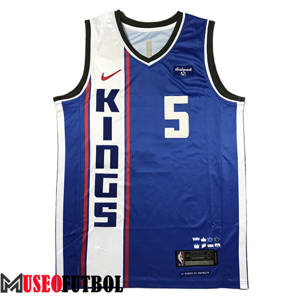 Camisetas De Futbol Sacramento Kings (FOX #5) 2023/24 Azul/Blanco