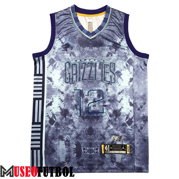 Camisetas De Futbol Memphis Grizzlies (MORANT #12) 2023/24 Gris/Negro