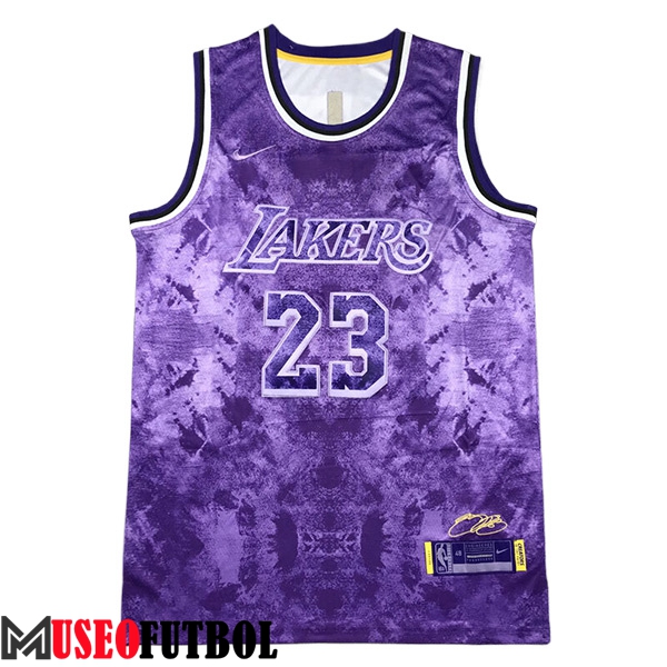 Camisetas De Futbol Los Angeles Lakers (JAMES #23) 2023/24 Violeta -02