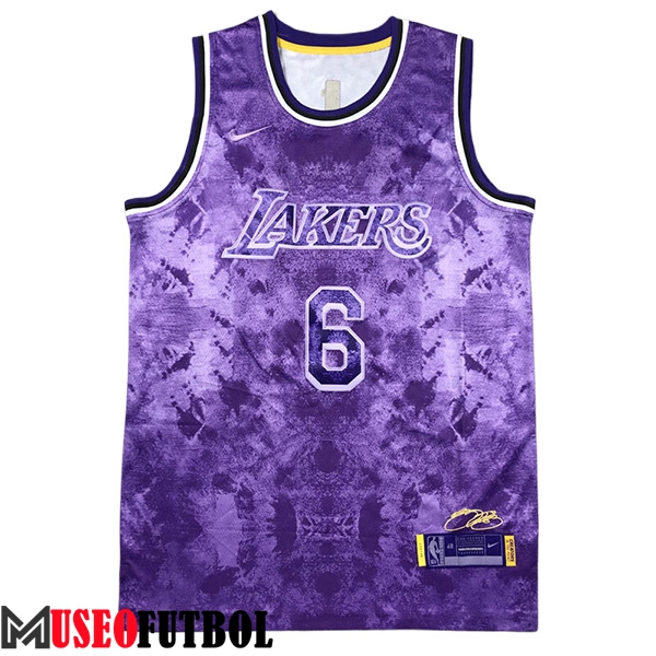 Camisetas De Futbol Los Angeles Lakers (JAMES #6) 2023/24 Violeta -04