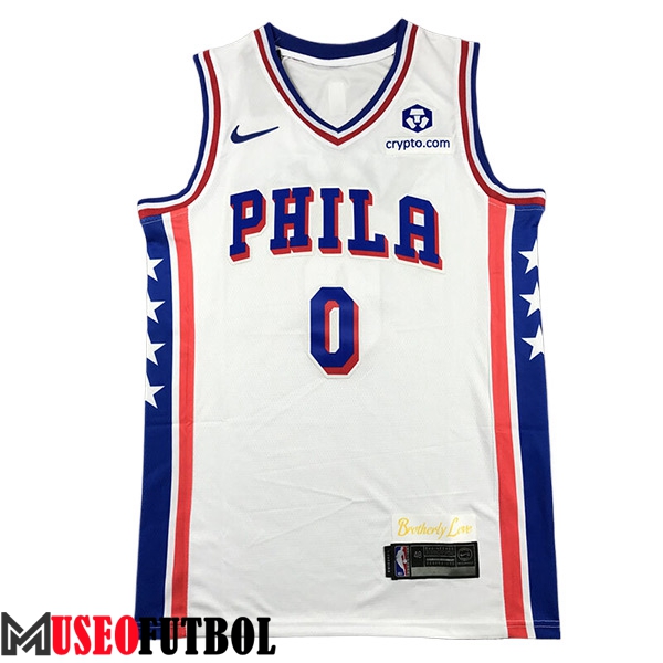 Camisetas De Futbol Los Philadelphia 76ers (MAXEY #0) 2023/24 Blanco/Azul/Rojo