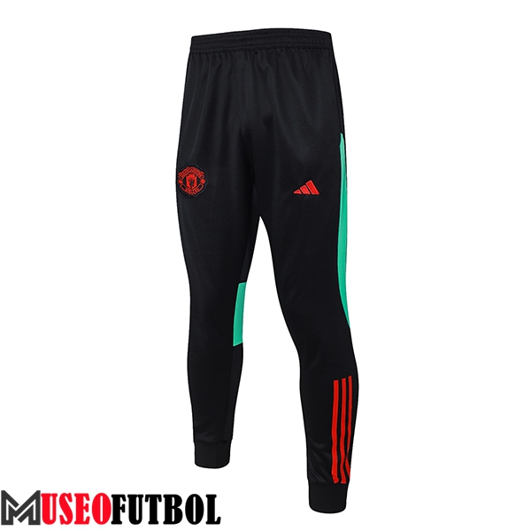 Pantalon Entrenamiento Manchester United Negro/Rojo/Verde 2023/2024