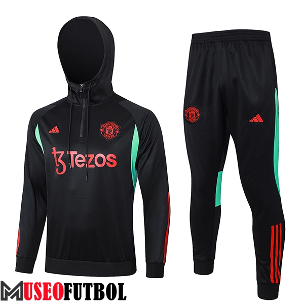 Chaqueta Con Capucha Chandal Manchester United Negro/Rojo/Verde 2023/2024