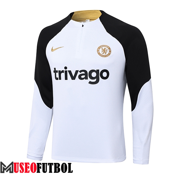 Sudadera De Entrenamiento FC Chelsea Blanco/Negro 2023/2024