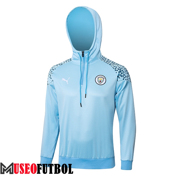 Sudadera De Entrenamiento Capucha Manchester City Azul/Negro 2023/2024