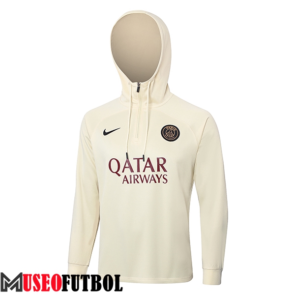 Sudadera De Entrenamiento Capucha PSG Beige 2023/2024