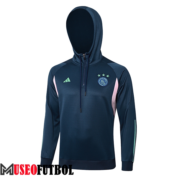 Sudadera De Entrenamiento Capucha Ajax Azul/Rosa/Verde 2023/2024