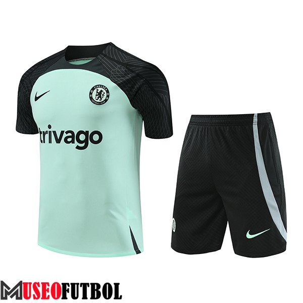 Camiseta Entrenamiento + Cortos FC Chelsea Verde/Negro 2023/2024