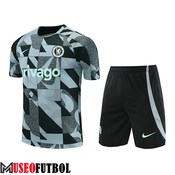 Camiseta Entrenamiento + Cortos FC Chelsea Verde/Negro/Gris 2023/2024