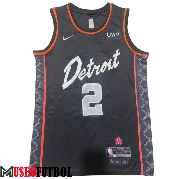 Camisetas Detroit Pistons (CUNNINGHAM #2) 2023/24 Negro-02