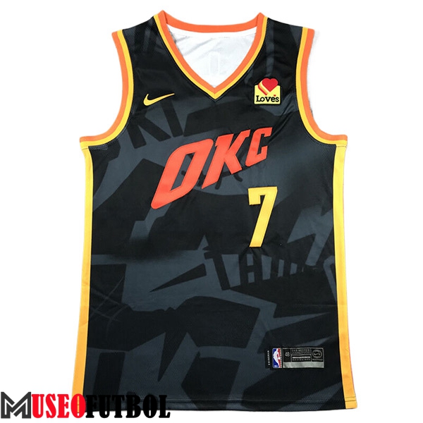 Camisetas Oklahoma City Thunder (HOLMGREN #7) 2023/24 Negro/Naranja