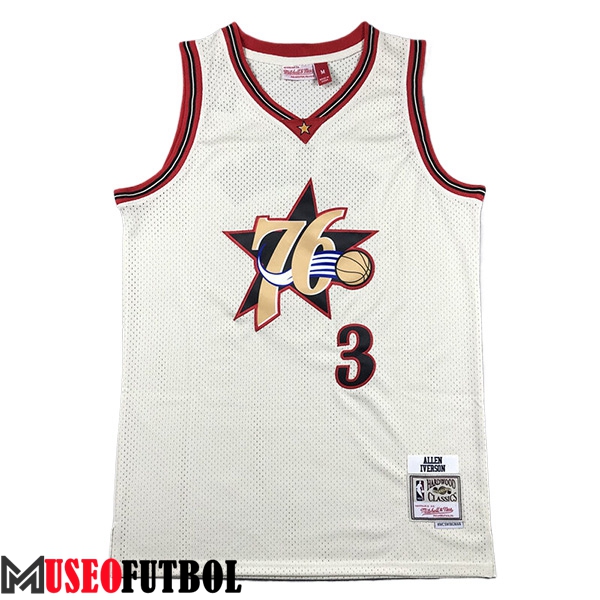 Camisetas Philadelphia 76ers (IVERSON #3) 2023/24 Blanco/Negro