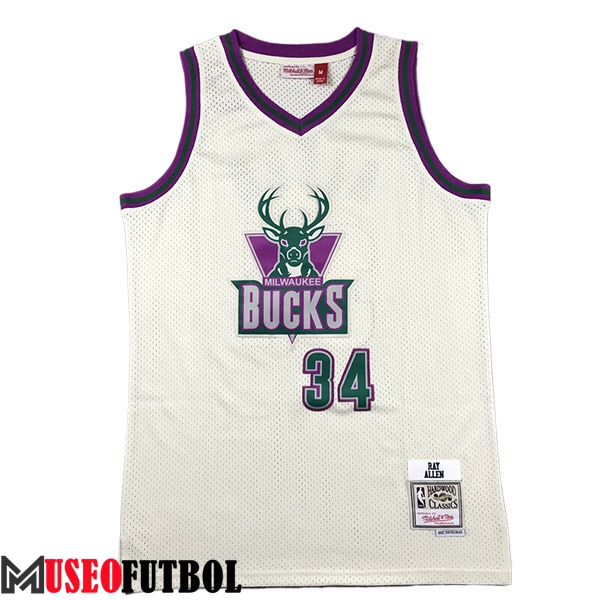 Camisetas Milwaukee Bucks (ALLEN #34) 2023/24 Blanco/Verde