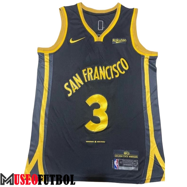 Camisetas Golden State Warriors (PAUL #3) 2023/24 Negro/Amarillo -02