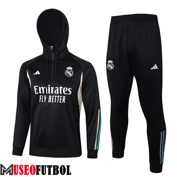 Chaqueta Con Capucha Chandal Real Madrid Negro 2023/2024 -03